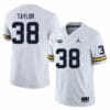 Michigan Wolverines Joe Taylor Jersey #18 College Football Game White 6 Michigan Wolverines Joe Taylor Jersey #18 College Football Game White