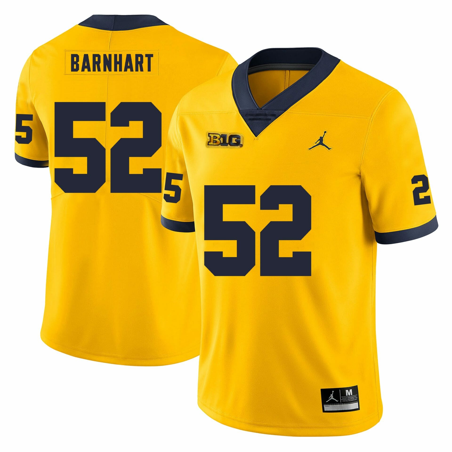 Michigan Wolverines Karsen Barnhart Jersey #52 College Football Game Yellow 1 Michigan Wolverines Karsen Barnhart Jersey #52 College Football Game Yellow