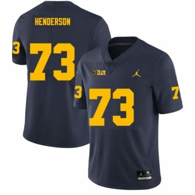 Michigan Wolverines LaDarius Henderson Jersey #73 College Football Game Navy 10 Michigan Wolverines LaDarius Henderson Jersey #73 College Football Game Navy