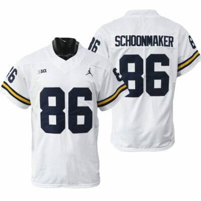 Michigan Wolverines Luke Schoonmaker Jersey #86 College Football Game White