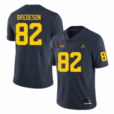 Michigan Wolverines Max Bredeson Jersey #82 College Football Game Navy 10 Michigan Wolverines Max Bredeson Jersey #82 College Football Game Navy