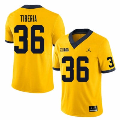 Michigan Wolverines Nico Tiberia Jersey #36 College Football Game Yellow 10 Michigan Wolverines Nico Tiberia Jersey #36 College Football Game Yellow