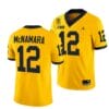 Michigan Wolverines TM 42 Patch Honor Tate Myre #25 Cade McNamara Jersey #12 All Stitched Maize 4 Michigan Wolverines TM 42 Patch Honor Tate Myre #25 Cade McNamara Jersey #12 All Stitched Maize