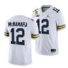 Michigan Wolverines TM 42 Patch Honor Tate Myre #25 Cade McNamara Jersey #12 All Stitched White