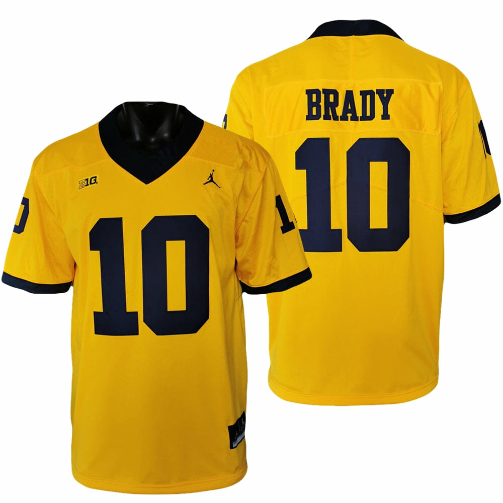 Michigan Wolverines Tom Brady Jersey #10 College Football Game Yellow 1 Michigan Wolverines Tom Brady Jersey #10 College Football Game Yellow