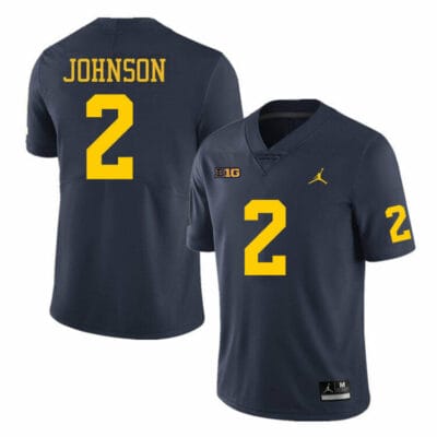 Michigan Wolverines Will Johnson Jersey #2 College Football Game Navy