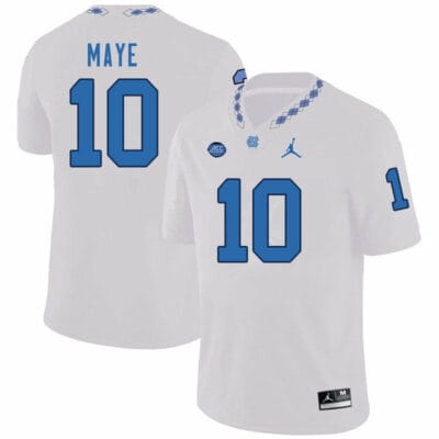 North Carolina Tar Heels Drake Maye Jersey #10 College Football White