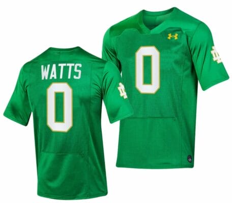 Notre Dame Fighting Irish Xavier Watts Jersey #0 Replica College Football 2023 Green
