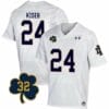 Notre Dame Jack Kiser Jersey #24 College Football Johnny Lujack Patch 32 White