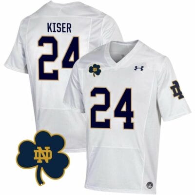 Notre Dame Jack Kiser Jersey #24 College Football Johnny Lujack Patch White