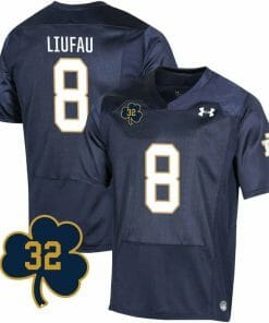 Notre Dame Marist Liufau Jersey #8 College Football Johnny Lujack Patch 32 Navy
