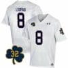 Notre Dame Marist Liufau Jersey #8 College Football Johnny Lujack Patch 32 White