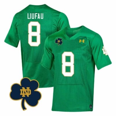 Notre Dame Marist Liufau Jersey #8 College Football Johnny Lujack Patch Green