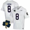 Notre Dame Marist Liufau Jersey #8 College Football Johnny Lujack Patch White