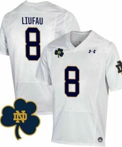 Notre Dame Marist Liufau Jersey #8 College Football Johnny Lujack Patch White