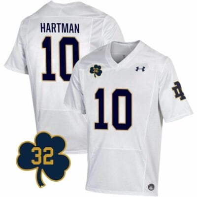 Notre Dame Sam Hartman Jersey #10 College Football Johnny Lujack Patch 32 White 10 Notre Dame Sam Hartman Jersey #10 College Football Johnny Lujack Patch 32 White