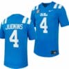 Ole Miss Rebels Quinshon Judkins Jersey #4 Untouchable College Football 2023 Powder Blue 7 Ole Miss Rebels Quinshon Judkins Jersey #4 Untouchable College Football 2023 Powder Blue