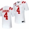 Ole Miss Rebels Quinshon Judkins Jersey #4 Untouchable College Football 2023 White 6 Ole Miss Rebels Quinshon Judkins Jersey #4 Untouchable College Football 2023 White