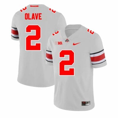 Ohio State Buckeyes Chris Olave Jersey #2 College Football Game Gray 10 Ohio State Buckeyes Chris Olave Jersey #2 College Football Game Gray