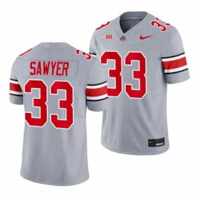 Ohio State Buckeyes Jack Sawyer Jersey #33 College Football Game Gray