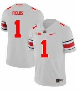 Ohio State Buckeyes Justin Fields Jersey #1 College Football Game Gray