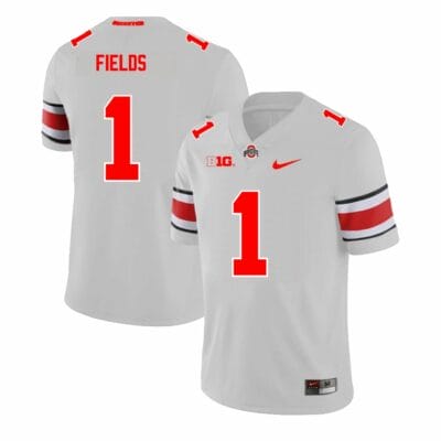 Ohio State Buckeyes Justin Fields Jersey #1 College Football Game Gray