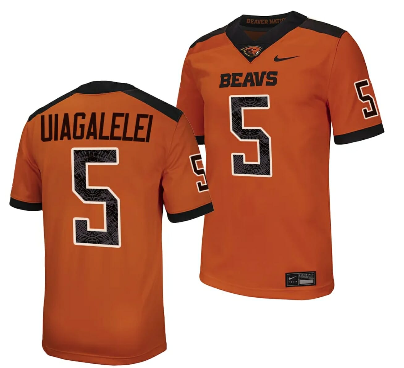 Oregon State Beavers DJ Uiagalelei Jersey #5 College Football Stitched Orange 2023 1 Oregon State Beavers DJ Uiagalelei Jersey #5 College Football Stitched Orange 2023