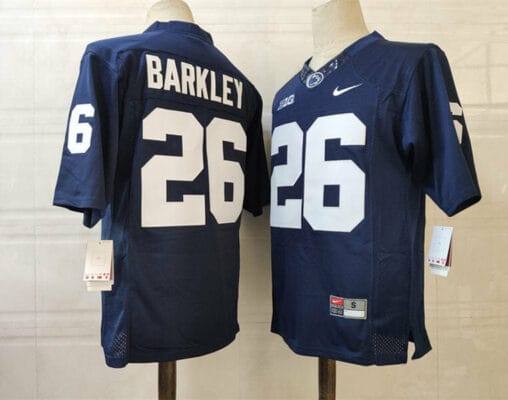 Penn State Saquon Barkley Jersey #26 College Football Game Navy With Name