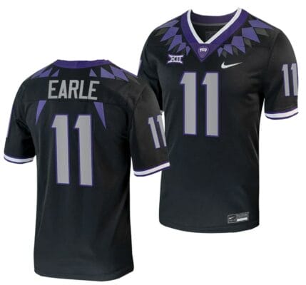 TCU Horned Frogs JoJo Earle Jersey Alternate College Football Black Replica #11 10 TCU Horned Frogs JoJo Earle Jersey Alternate College Football Black Replica #11
