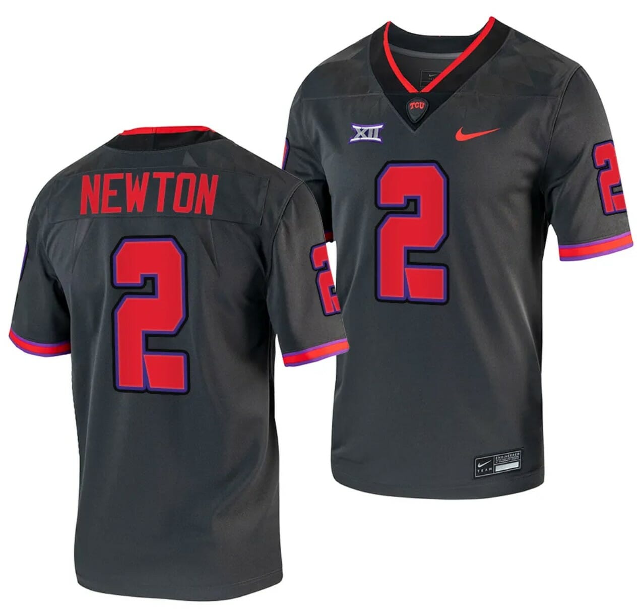 TCU Horned Frogs Josh Newton Jersey Alternate College Football Grey Replica #2 1 TCU Horned Frogs Josh Newton Jersey Alternate College Football Grey Replica #2