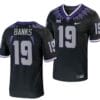 TCU Horned Frogs Shadrach Banks Jersey Alternate College Football Black Replica #19 6 TCU Horned Frogs Shadrach Banks Jersey Alternate College Football Black Replica #19