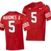 Texas Tech Red Raiders Patrick Mahomes II Jersey #5 College Football Throwback Stitched Red