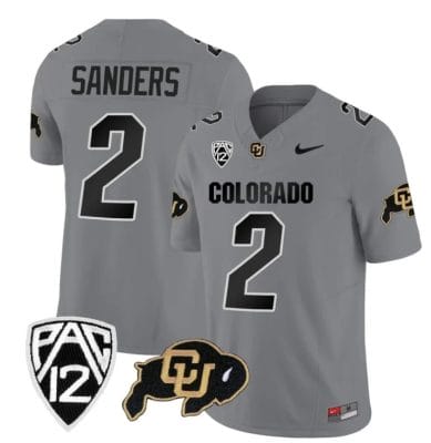Colorado Buffaloes Shedeur Sanders Jersey #2 Vapor Limited College Football All Stitched Gray