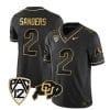 Colorado Buffaloes Shedeur Sanders Jersey #2 Vapor Gold Limited All Stitched Black Gold