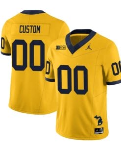 Custom Michigan Wolverines Jersey Special Name and Number College Football 2023 Stitched Maize