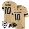 Colorado Buffaloes Xavier Weaver Jersey #10 Vapor College Football All Stitched Gold 4 Colorado Buffaloes Xavier Weaver Jersey #10 Vapor College Football All Stitched Gold