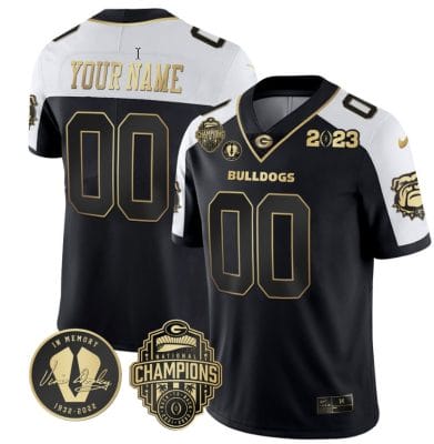Custom Georgia Bulldogs Jersey Name and Number Football 2023 Back To Back Champions Vince Dooley Patch Alternate All Stitched 8 Custom Georgia Bulldogs Jersey Name and Number Football 2023 Back To Back Champions Vince Dooley Patch Alternate All Stitched