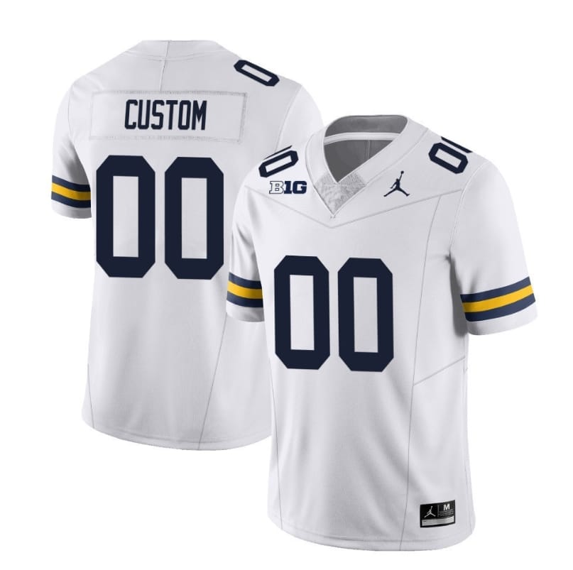 Custom Michigan Wolverines Jersey Special Name and Number College Football 2023 Stitched White 1 Custom Michigan Wolverines Jersey Special Name and Number College Football 2023 Stitched White