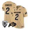 Colorado Buffaloes Shedeur Sanders Jersey #2 Vapor Limited College Football All Stitched Gold