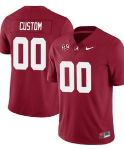 Custom Alabama Jersey Name and Number Football College SEC Patch Crimson All Stitched