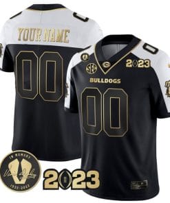 Custom Georgia Bulldogs Jersey Name and Number Football 2023 Vince Dooley Patch Alternate All Stitched