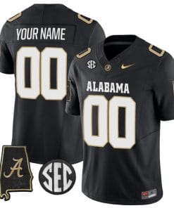 Custom Alabama Jersey Name and Number Vapor Limited Alabama Map V2 Black All Stitched