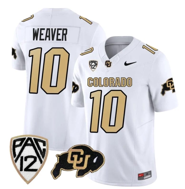 Colorado Buffaloes Xavier Weaver Jersey #10 Vapor Limited College Football All Stitched White 1 Colorado Buffaloes Xavier Weaver Jersey #10 Vapor Limited College Football All Stitched White