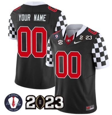 Custom Georgia Bulldogs Jersey Name and Number Football 2023 Vince Dooley Patch Black Limited All Stitched