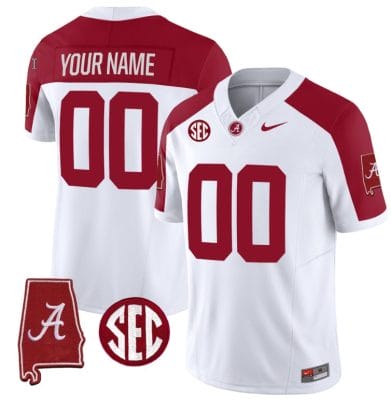 Custom Alabama Jersey Name and Number Vapor Limited Alabama Map Inverted All Stitched 8 Custom Alabama Jersey Name and Number Vapor Limited Alabama Map Inverted All Stitched