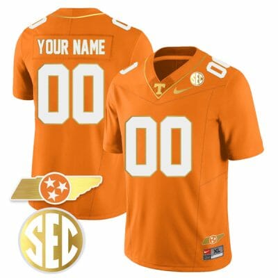 Custom Tennessee Volunteers Jersey Name and Number “Checkerboard” Gold Limited College Football Stitched – Orange
