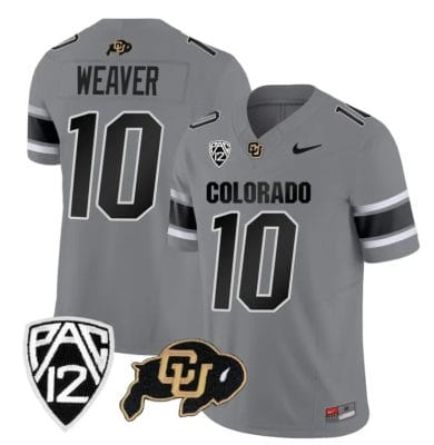 Colorado Buffaloes Xavier Weaver Jersey #10 Vapor College Football All Stitched Gray