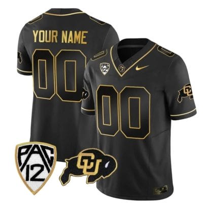 Custom Colorado Buffaloes Jersey Name and Number Vapor Limited Gold College Football All Stitched Black Gold