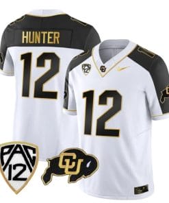 Colorado Buffaloes Travis Hunter Jersey #12 Vapor Gold Limited All Stitched Inverted