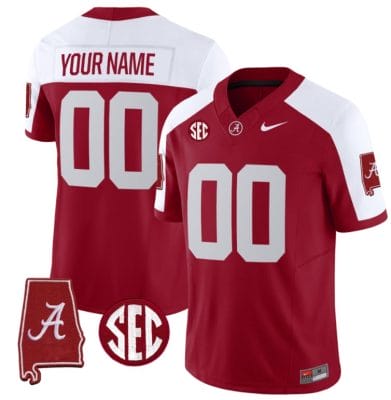 Custom Alabama Jersey Name and Number Vapor Limited Alabama Map Alternate All Stitched